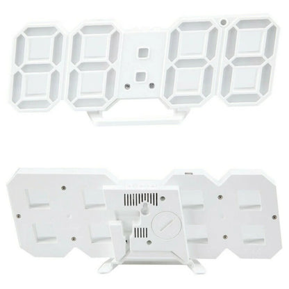 3D Modern Digital LED Wall Clock 24/12 Hour Display Timer Alarm Home USB